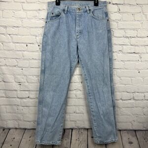 Wrangler Rugged Wear Mens Jeans 32x39 Relaxed Straight Fit Light Wash Blue Denim
